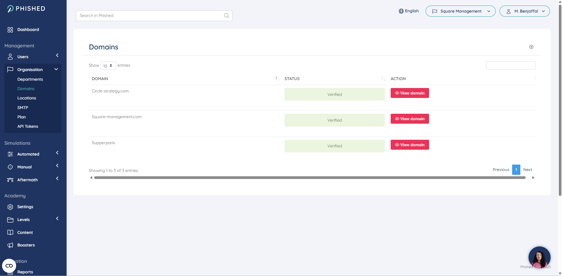 Configuration du nom de domaine
